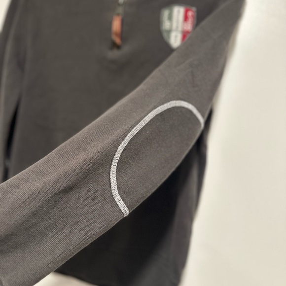 Mens Sz: S Esprit Dusty Black Club Marittimo 1/4 Zip Pullover Elbow Patches. - Picture 9 of 12